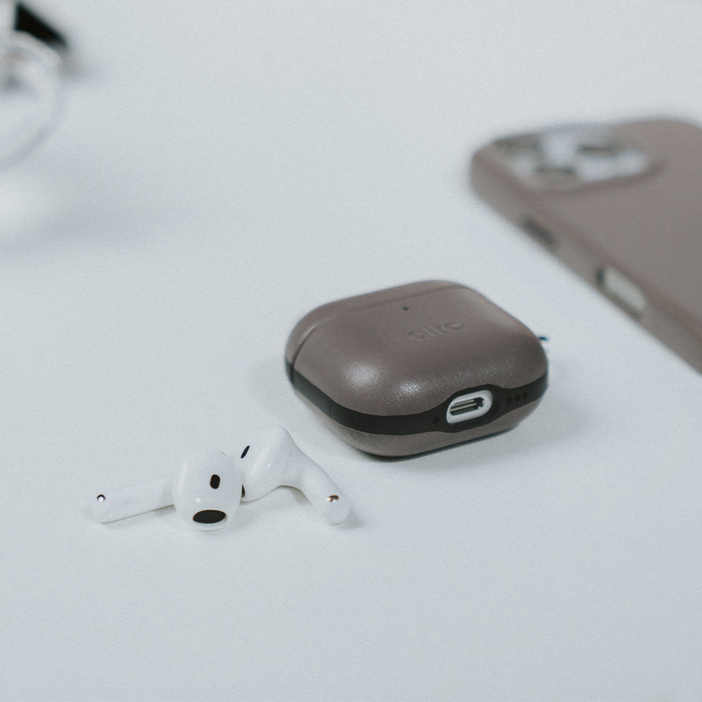 AirPods 4レザーケース - セメントグレー