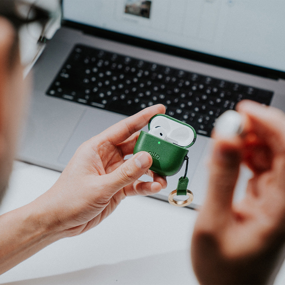 AirPods 4 Leather Case - Forest Green