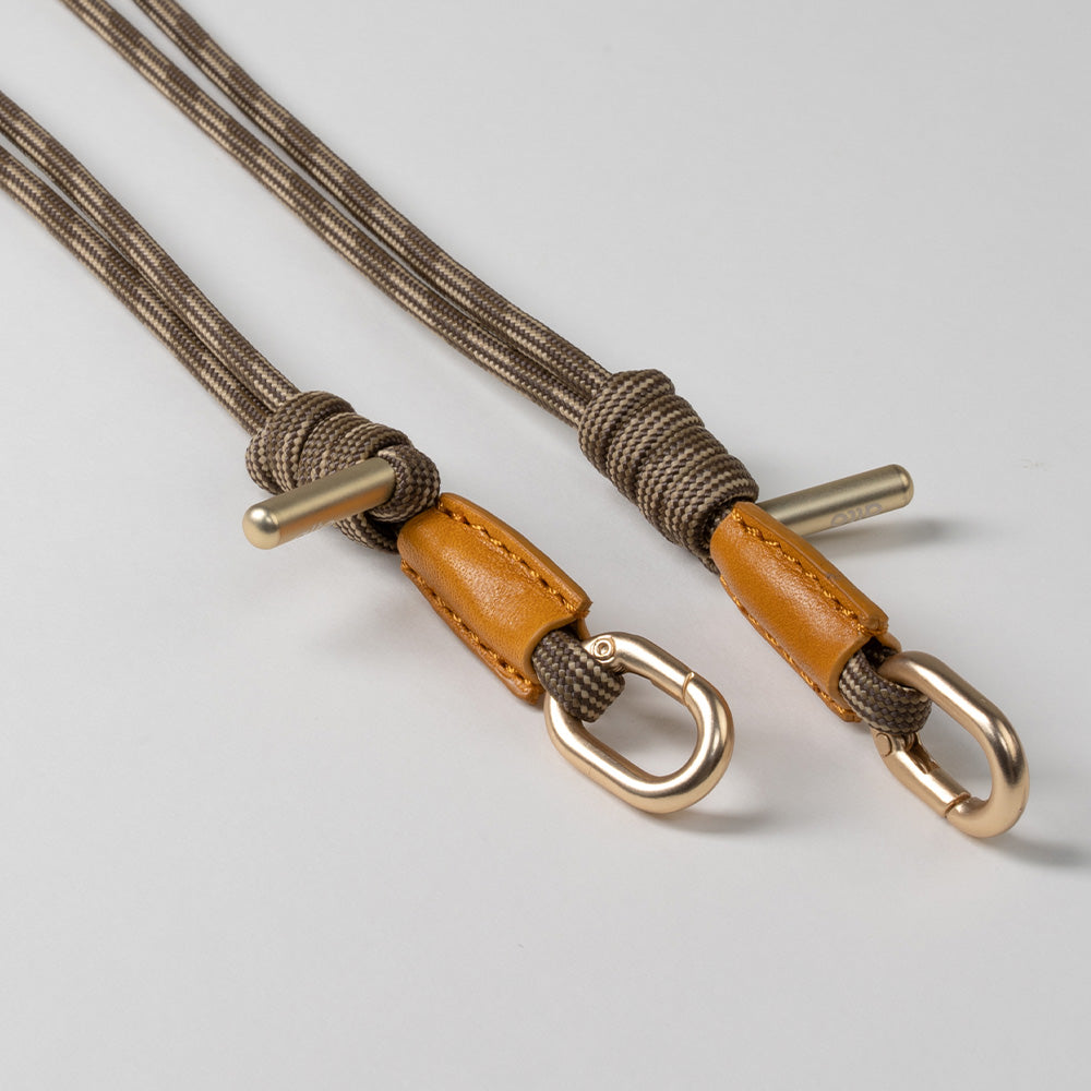 Phone Lanyards Connector + 4mm Comfort Nylon Strap – Linen Brown