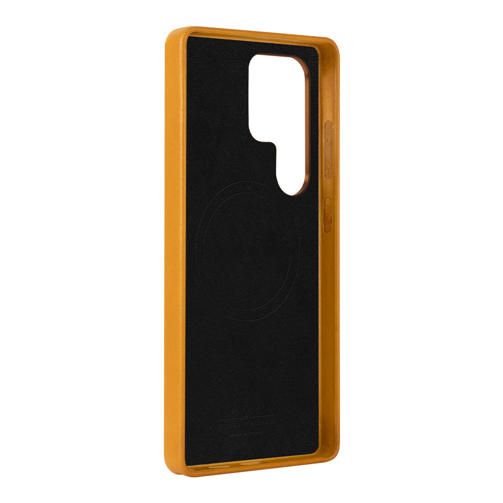 Samsung Galaxy S25 Ultra Clop Magsafe Leather Case -Caramel Brown