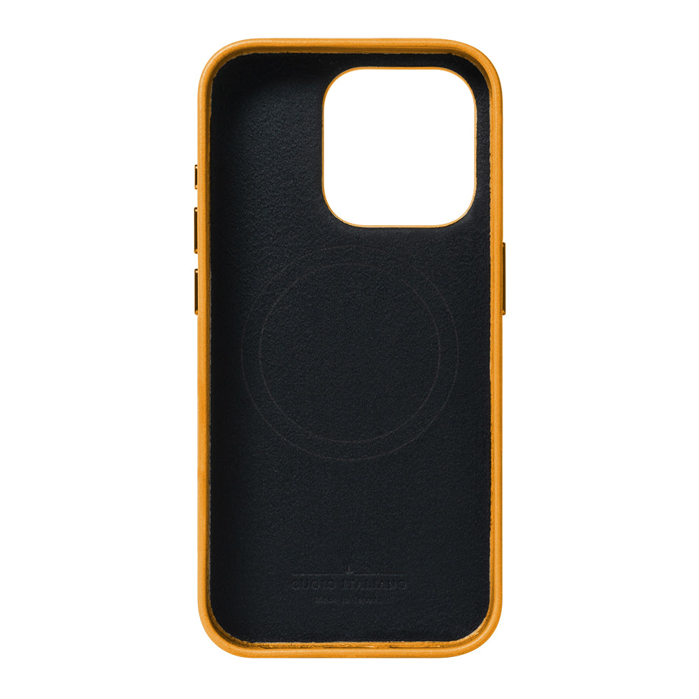 iPhone 15 Series Clop MagSafe Leather Case - Caramel Brown