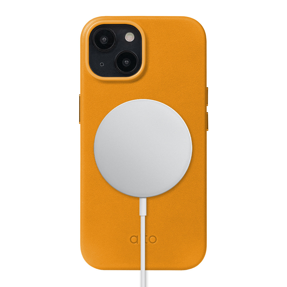 iPhone 15 Series Clop MagSafe Leather Case - Caramel Brown