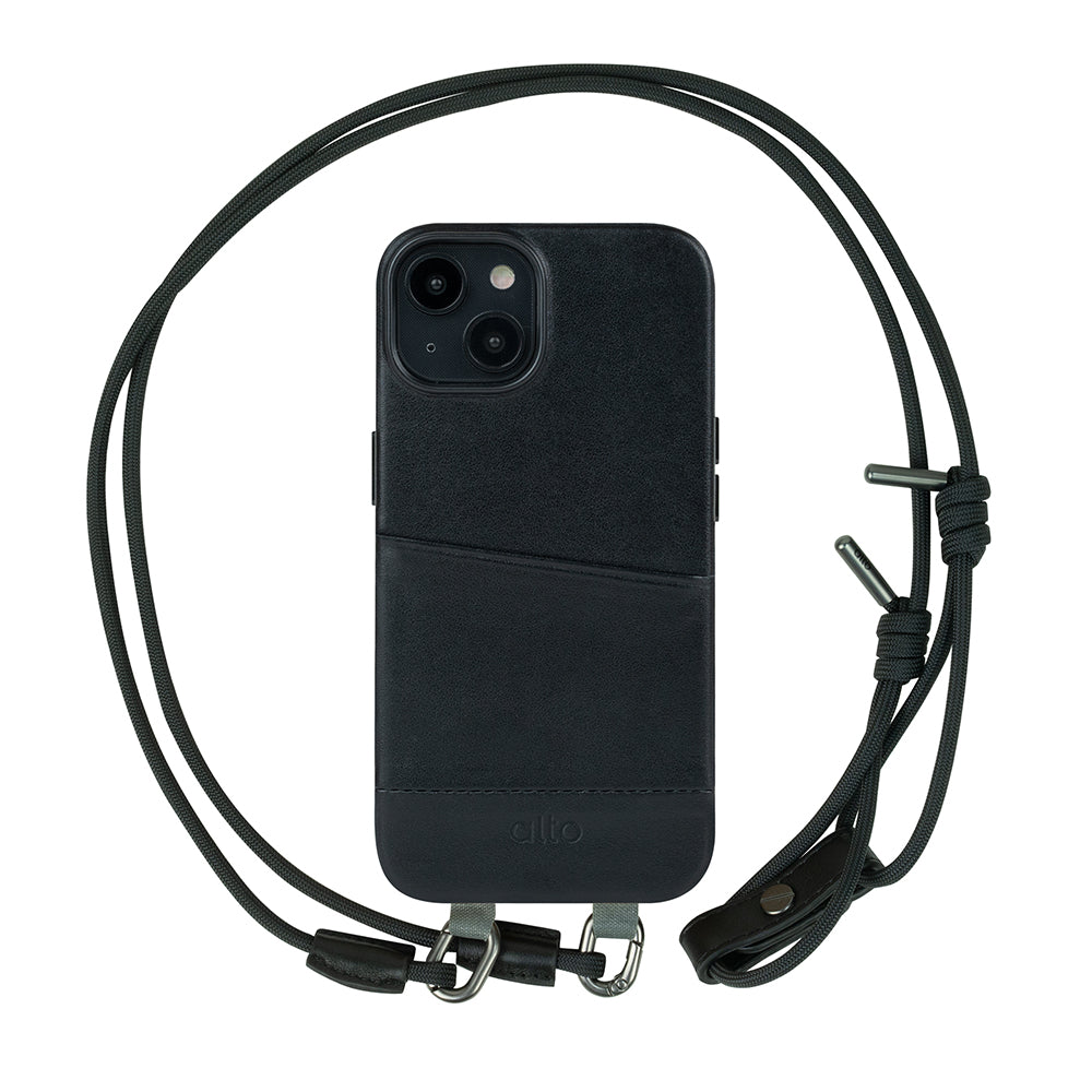 iPhone 14シリーズAnello Leather Ranyard Case -RavenBlack