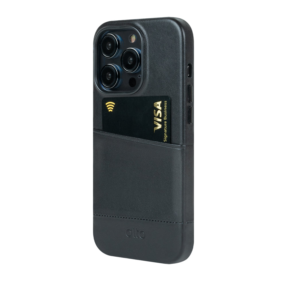 iPhone 14 Series Metro Leather Wallet Case  - Raven Black