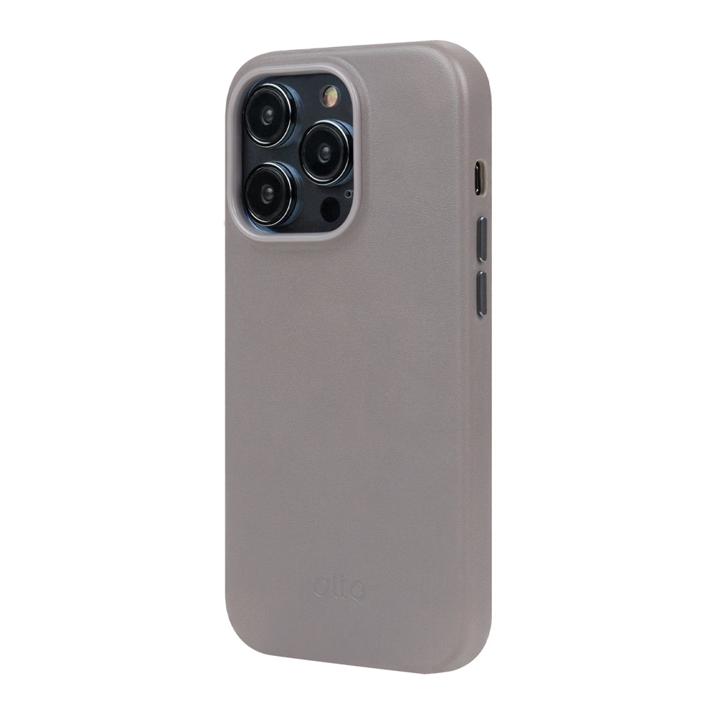 iPhone 14 Series Original Drop Protective Leather Case -  Cement Gray