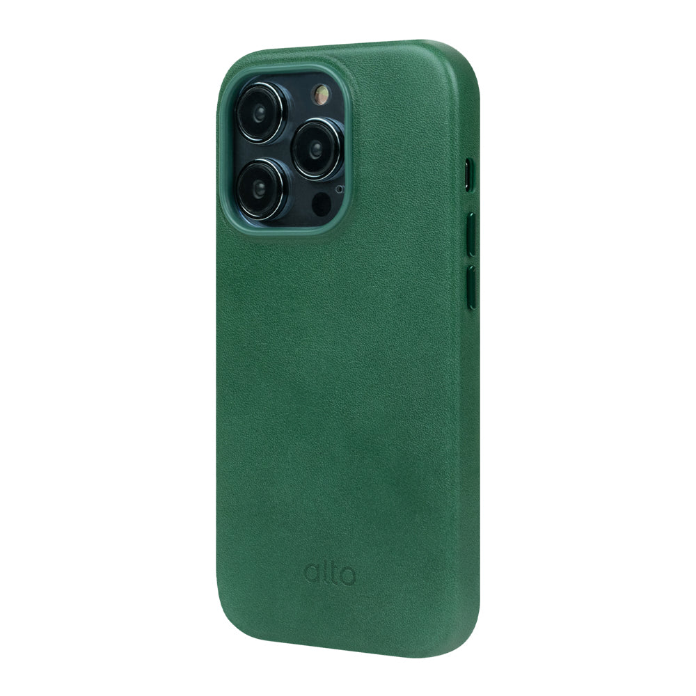 iPhone 14 Series Original Drop Protective Leather Case - Forest Green