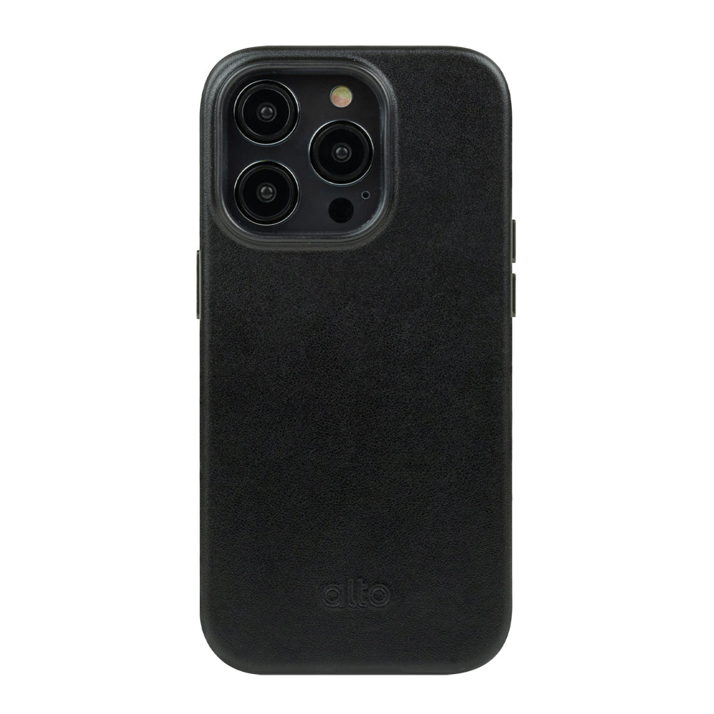 iPhone 14 Series Clop MagSafe Leather Case - Raven Black