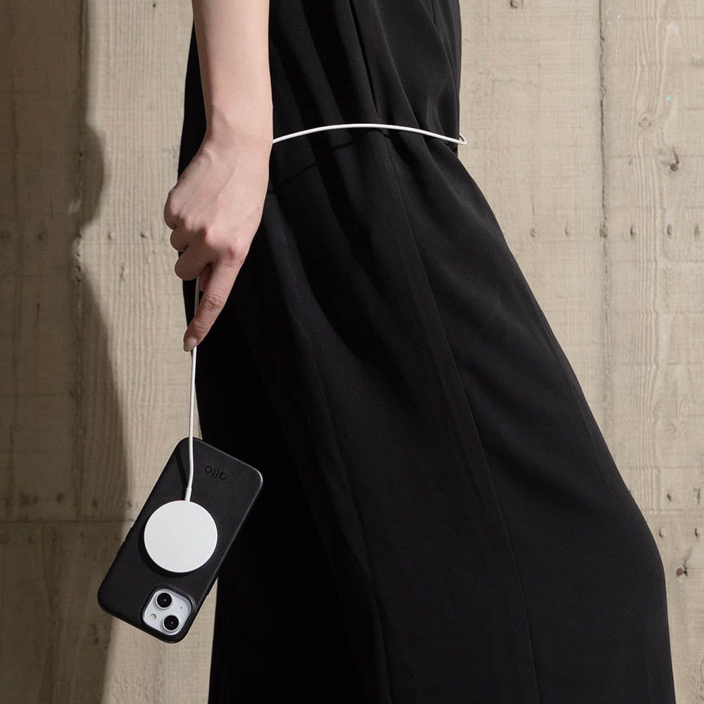 iPhone 14 Series Clop MagSafe Leather Case - Raven Black