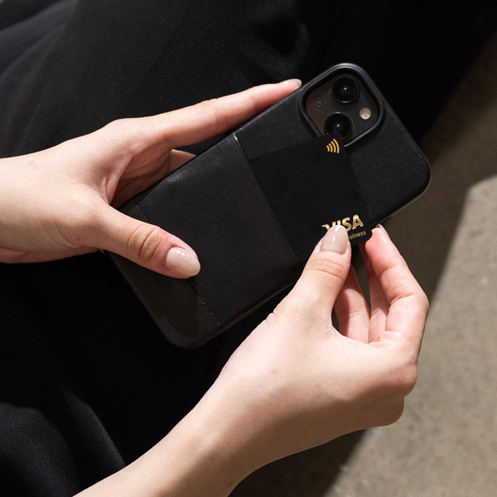 iPhone 14 Series Metro Leather Wallet Case  - Raven Black