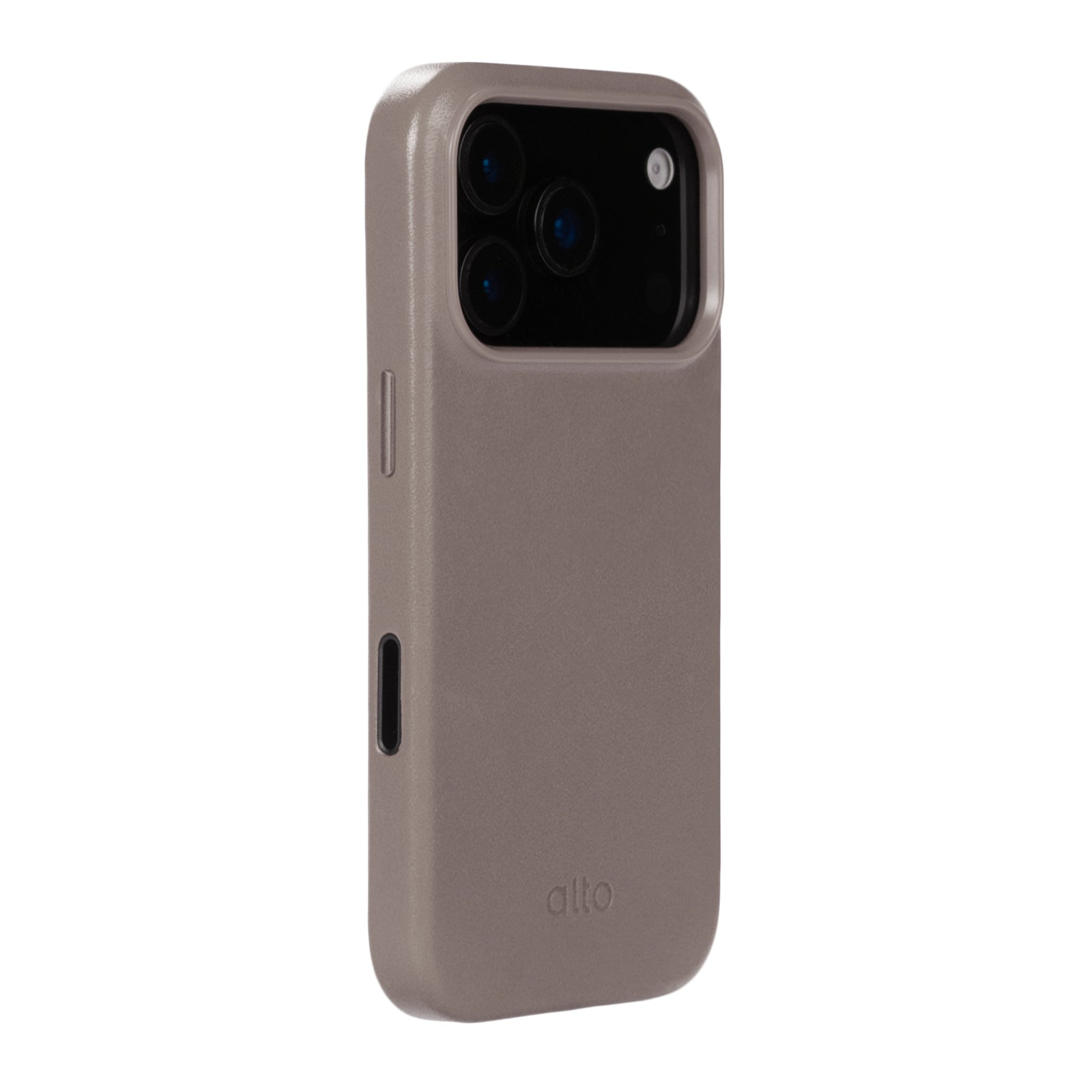 iPhone 17 Pro - Clop Magnetic Leather Case - Cement Gray