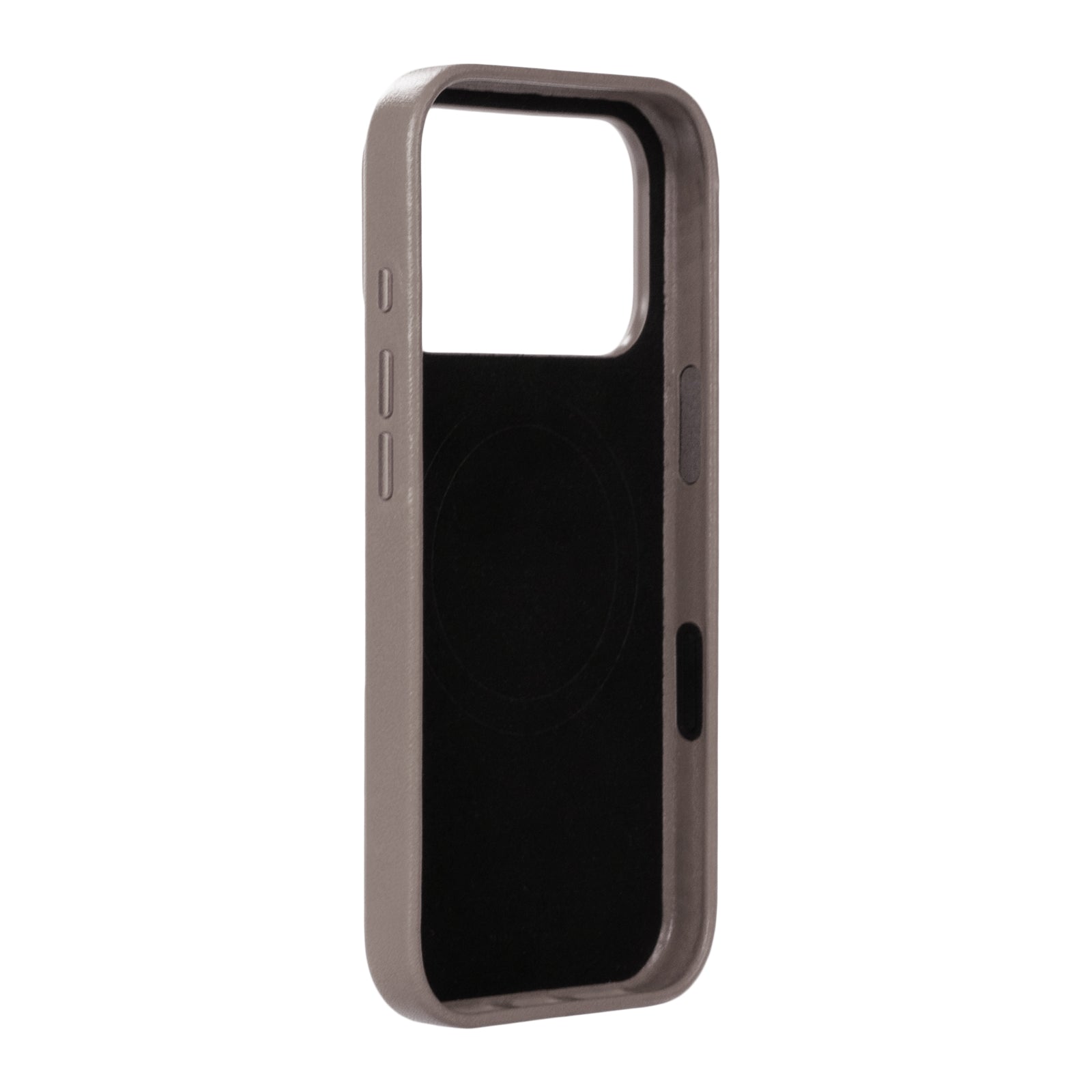iPhone 17 Pro - Clop Magnetic Leather Case - Cement Gray