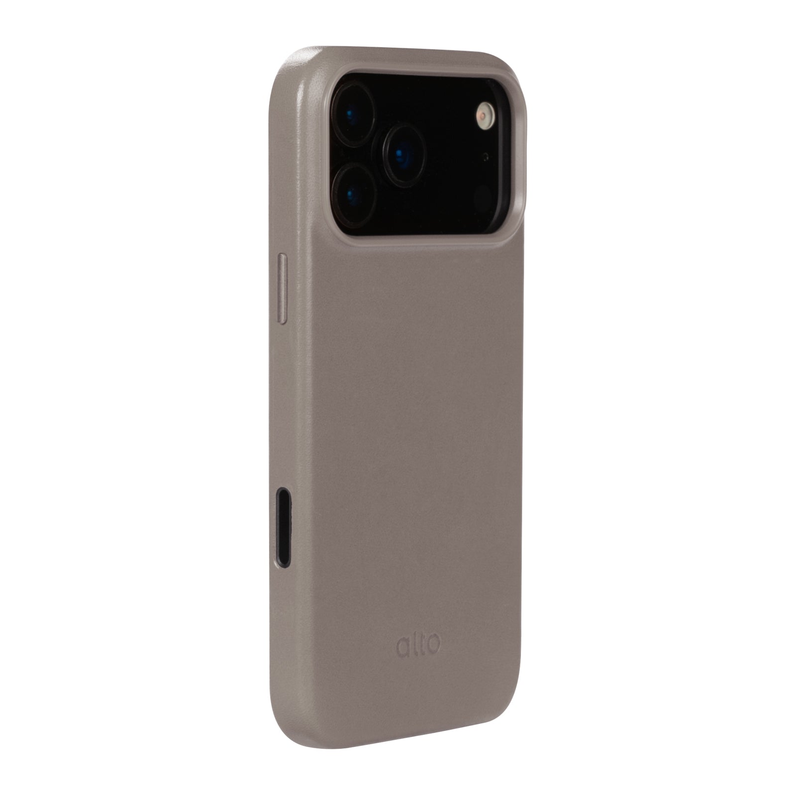 iPhone 17 Pro Max - Clop Magnetic Leather Case - Cement Gray