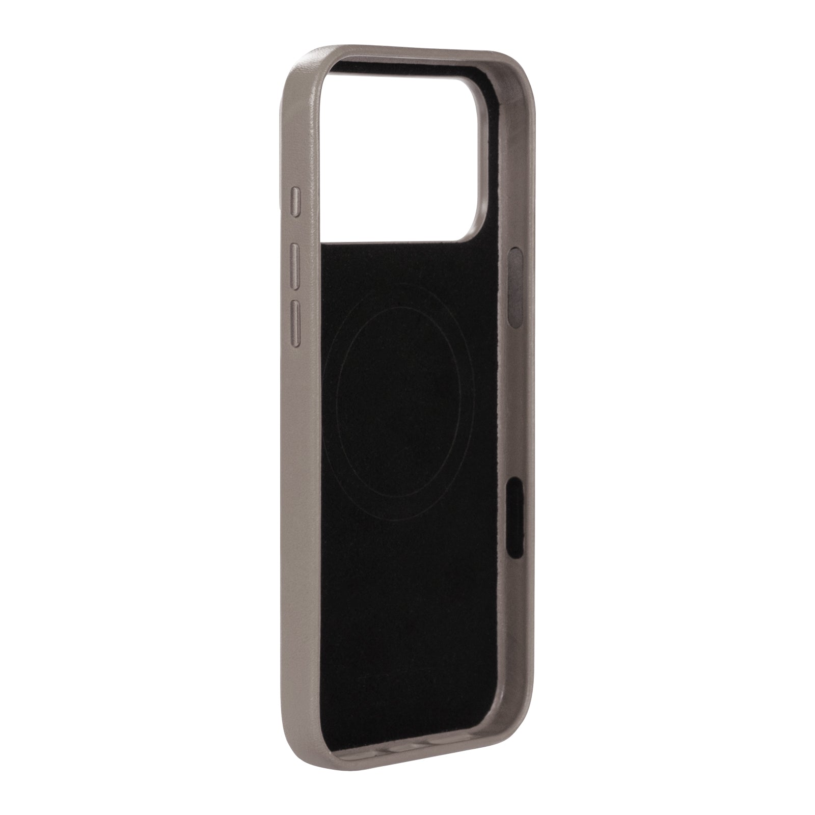 iPhone 17 Pro Max - Clop Magnetic Leather Case - Cement Gray