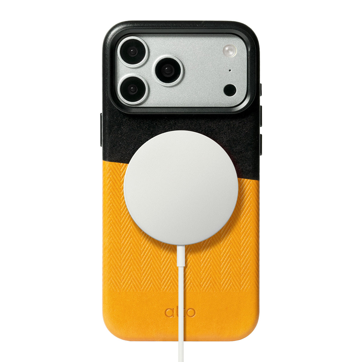 iPhone 18 Pro Max/17 Pro Max - Herring Magnetic Stand Leather Case - Caramel brown/Raven black