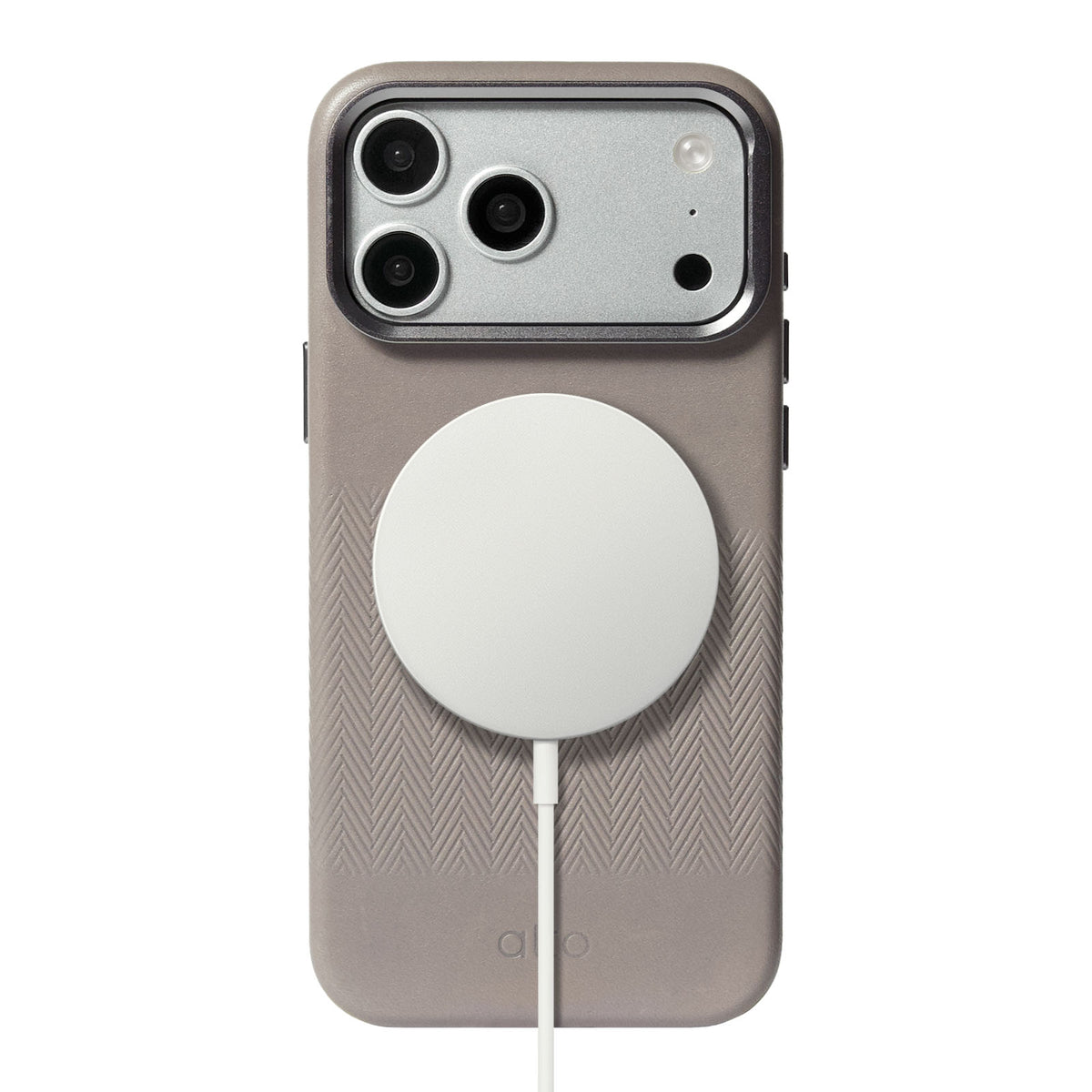 iPhone 18 Pro Max/17 Pro Max - Herring Magnetic Stand Leather Case - Cement Gray