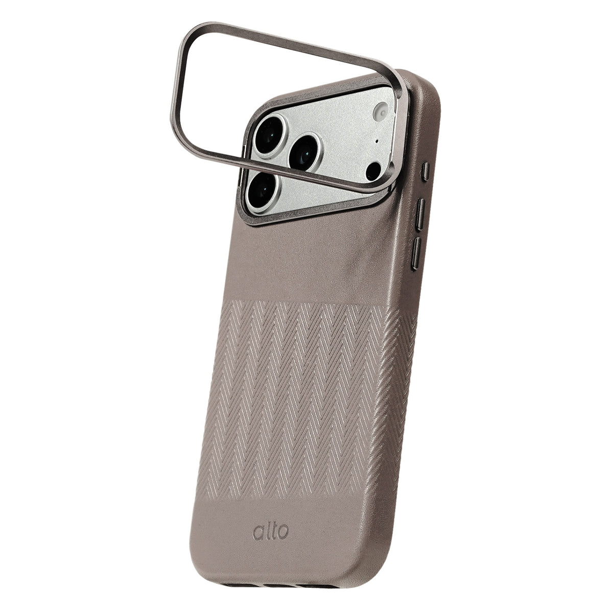 iPhone 18 Pro Max/17 Pro Max - Herring Magnetic Stand Leather Case - Cement Gray