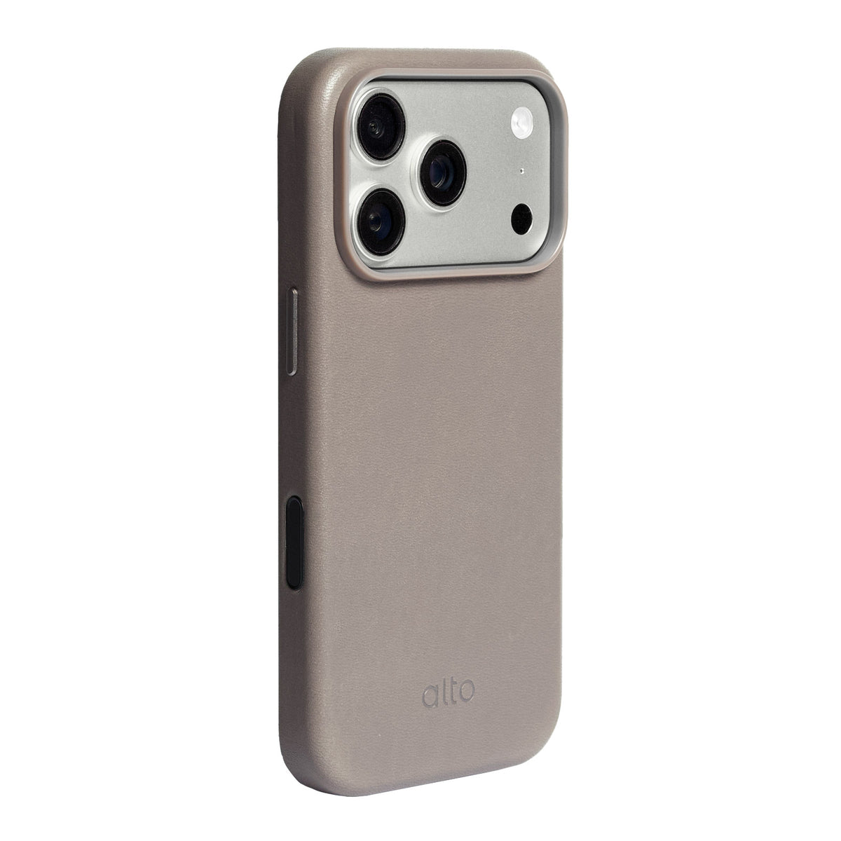 iPhone 18 Pro - Clop Magnetic Leather Case - Cement Gray