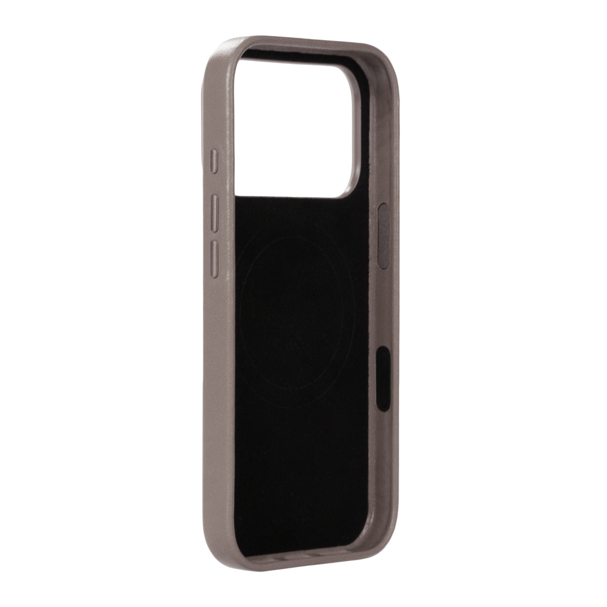 iPhone 18 Pro - Clop Magnetic Leather Case - Cement Gray
