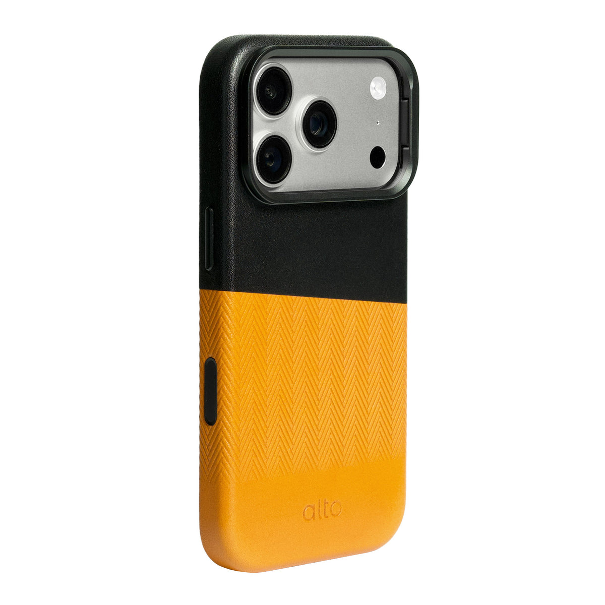 iPhone 18 Pro/17 Pro - Herring Magnetic Stand Leather Case - Caramel brown/Raven black