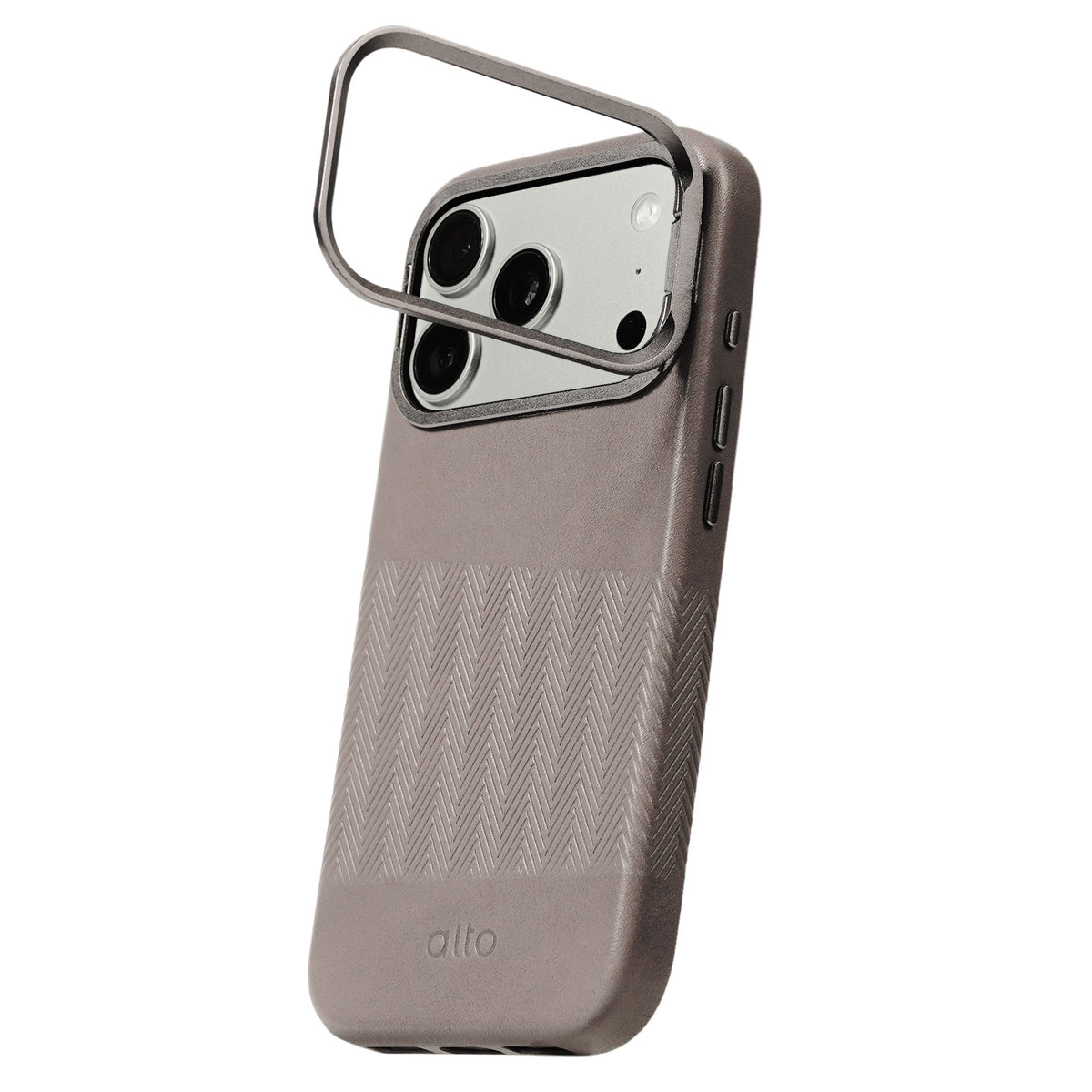 iPhone 18 Pro/17 Pro - Herring Magnetic Stand Leather Case - Cement Gray