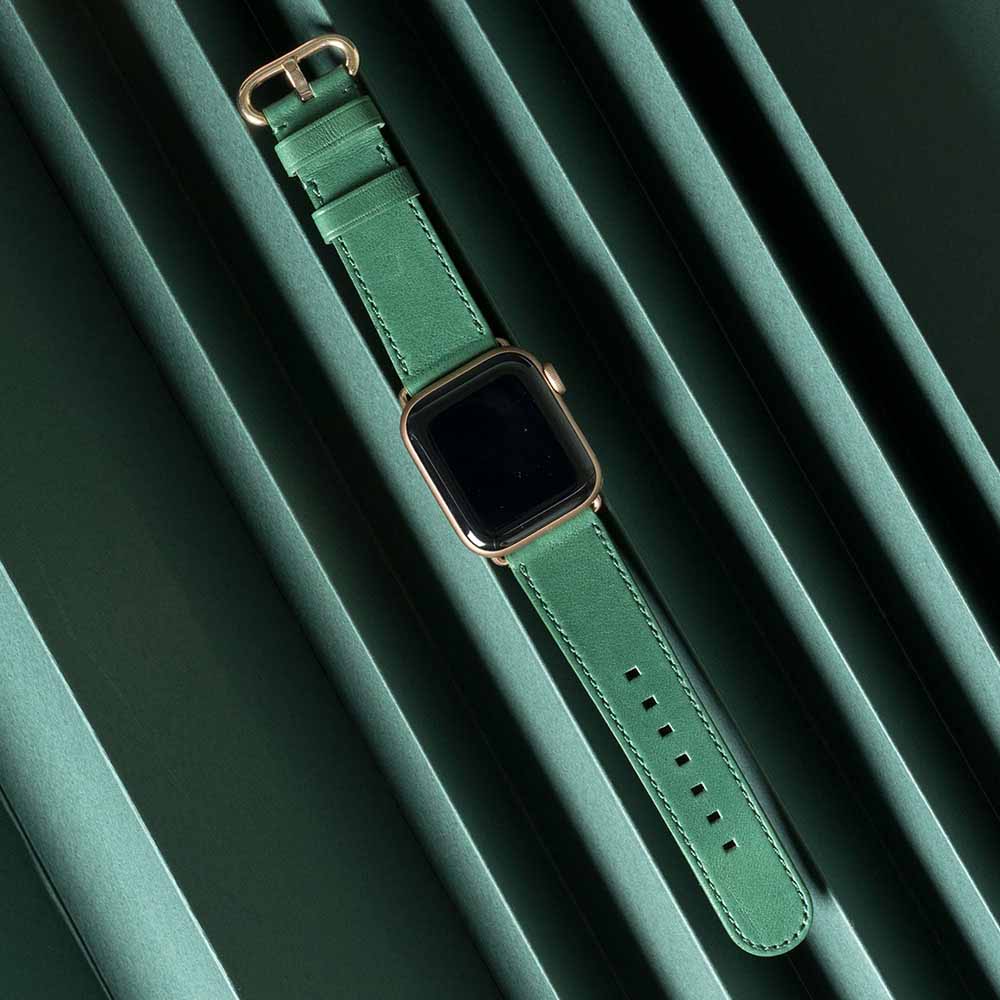アップルウォッチレザーバンド38/40/41mm  - フォレストグリーン