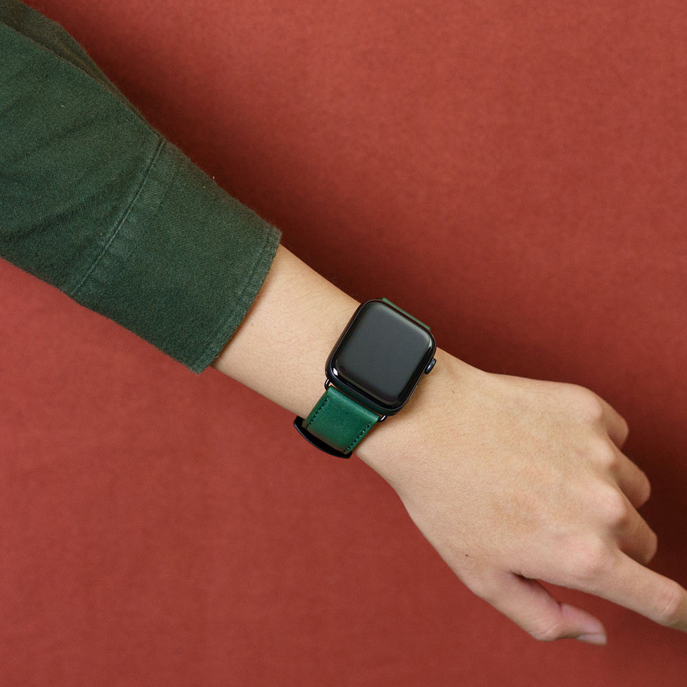 Apple Watch Leather Band 42/44/45/49mm – Forest Green