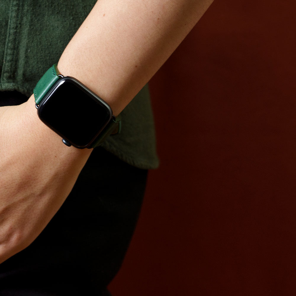 Apple Watch Leather Band 42/44/45/49mm – Forest Green