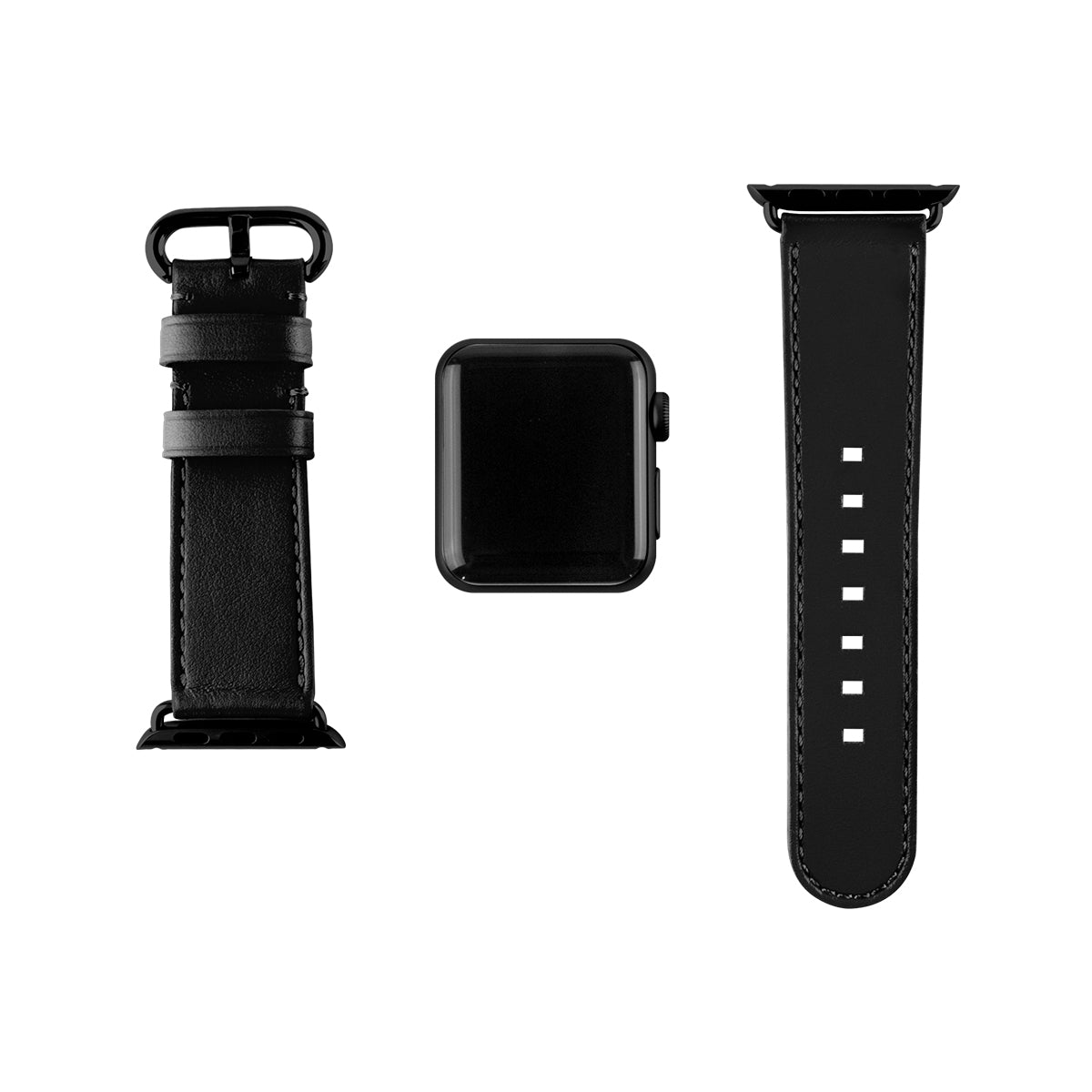 アップルウォッチレザーバンド38/40/41mm  - レイヴンブラック
