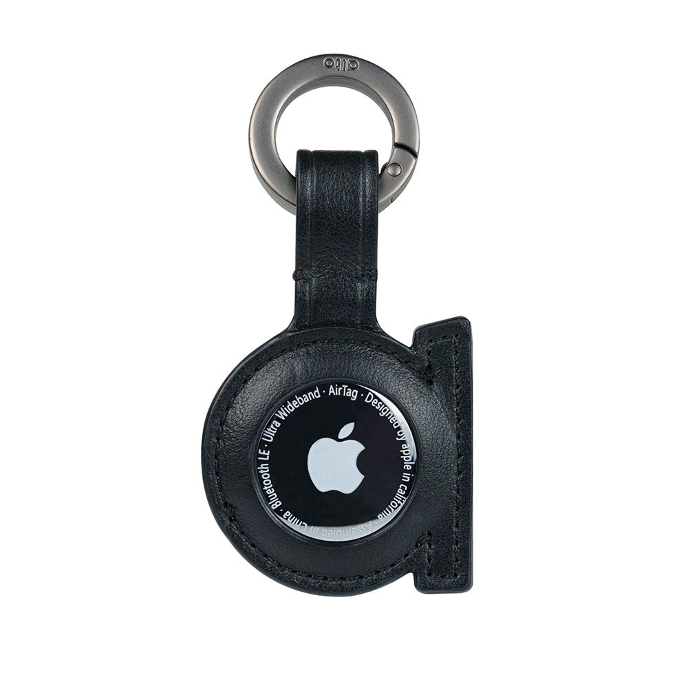 AirTag Leather Key Ring – Raven Black