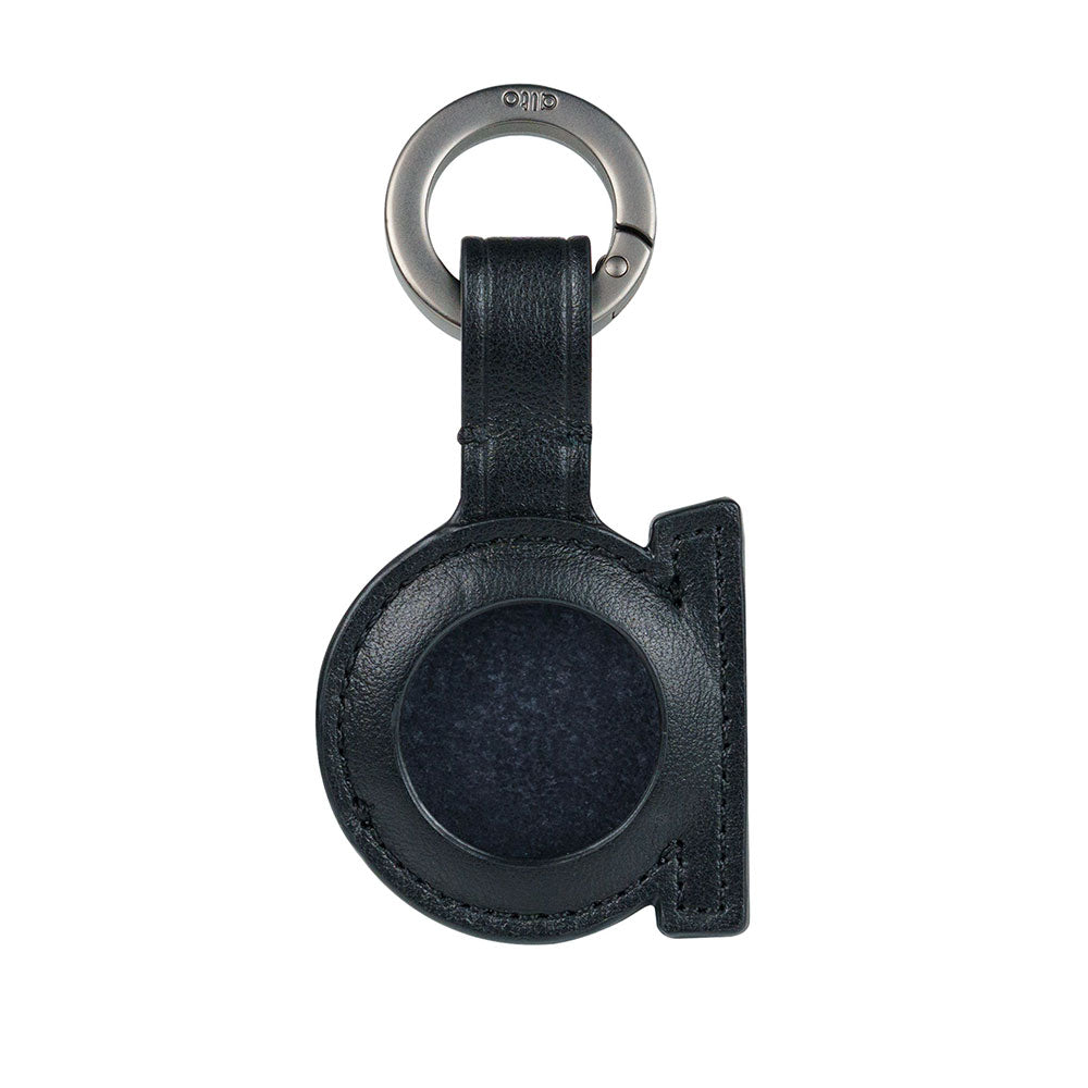 AirTag Leather Key Ring – Raven Black