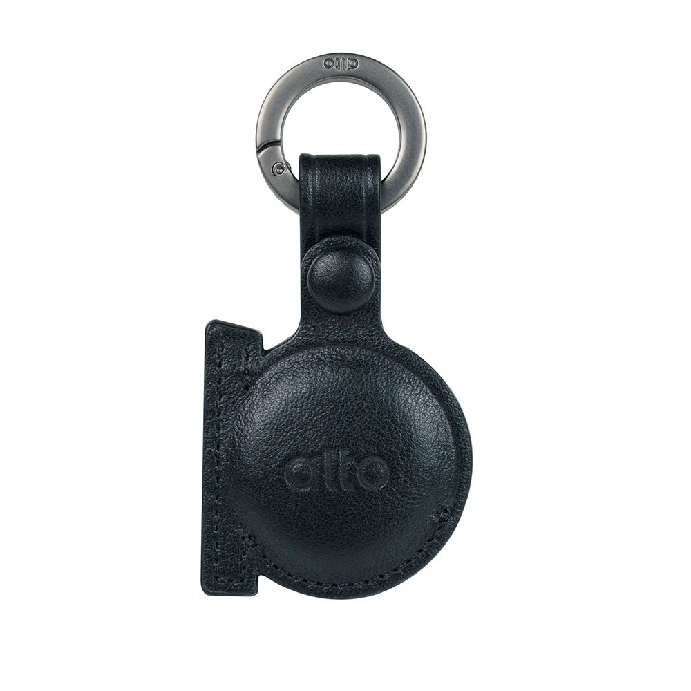 AirTag Leather Key Ring – Raven Black