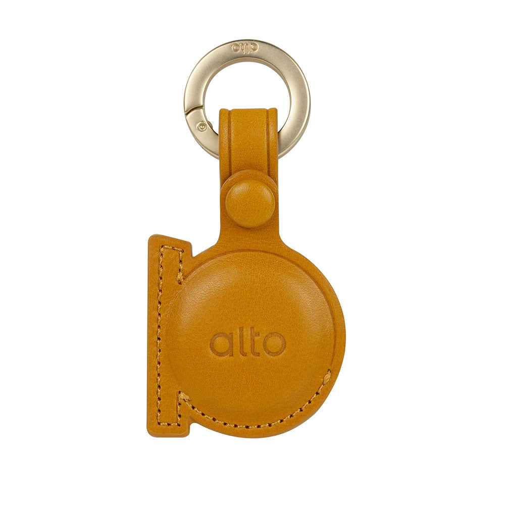 AirTag Leather Key Ring – Caramel Brown
