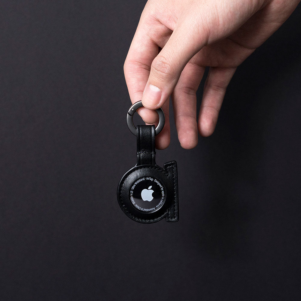 AirTag Leather Key Ring – Raven Black