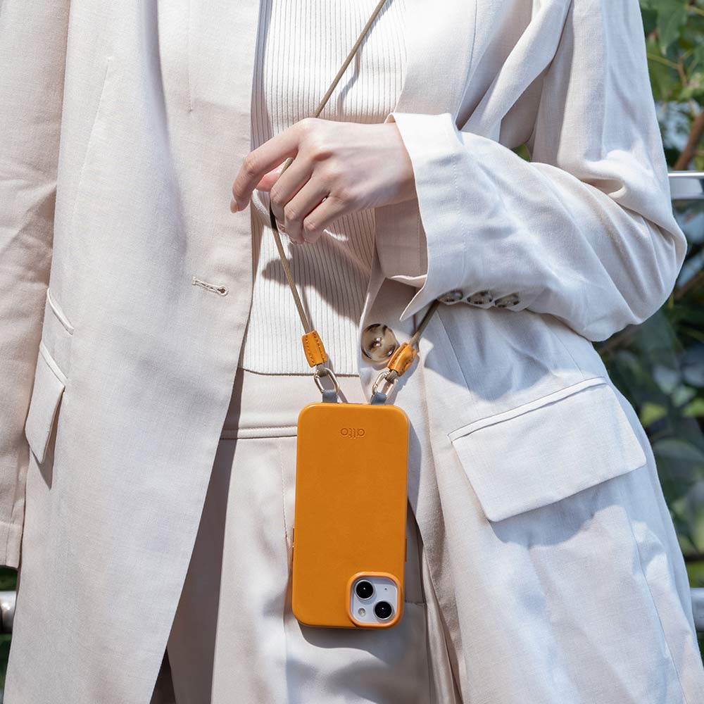 Phone Lanyards Connector + 4mm Comfort Nylon Strap – Caramel Brown