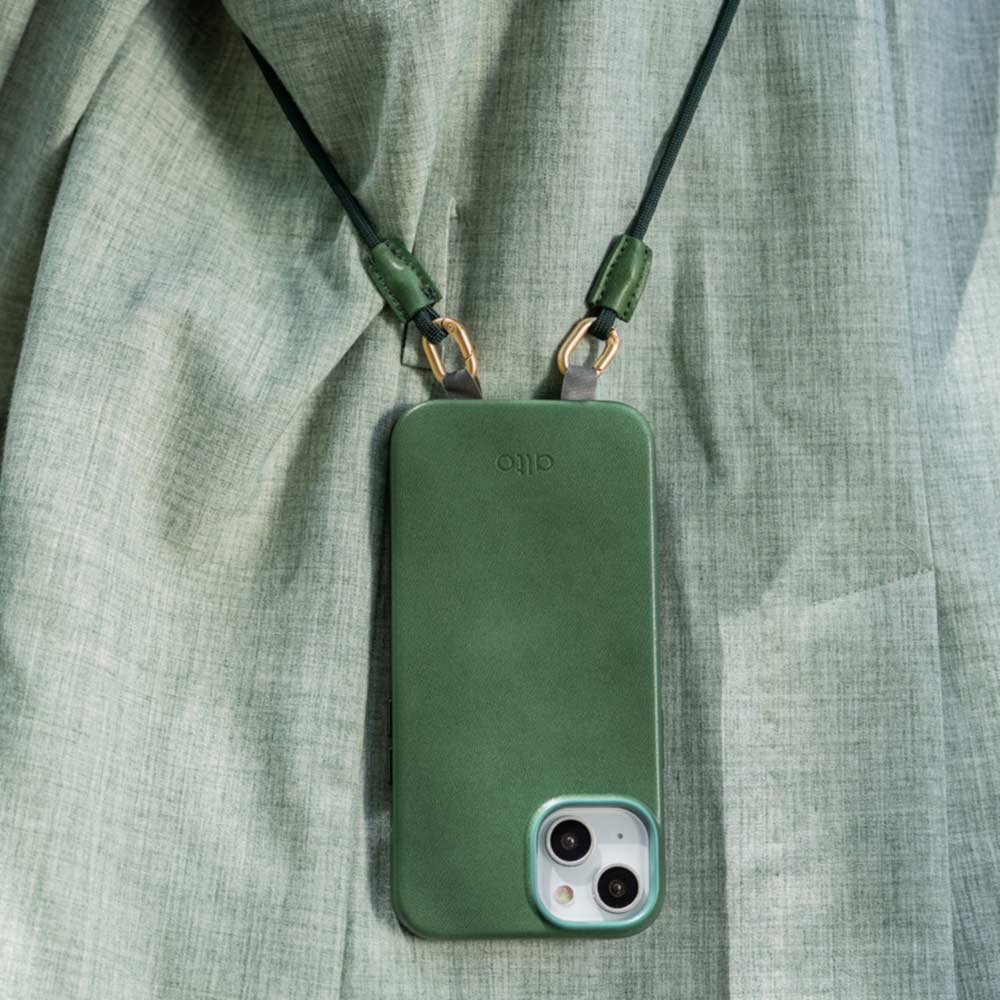 Phone Lanyards Connector + 4mm Comfort Nylon Strap – Forest Green