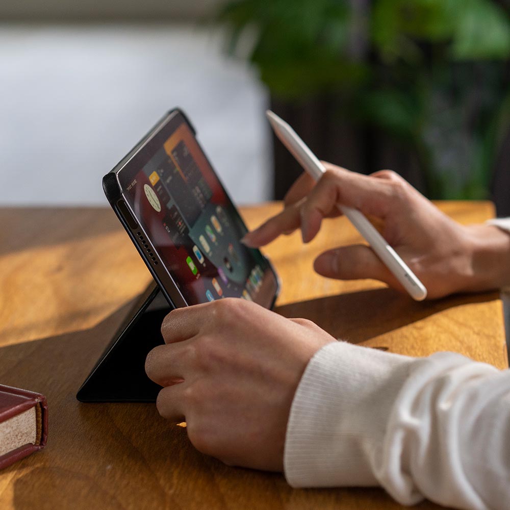 iPad mini Folio Leather Case – Raven Black