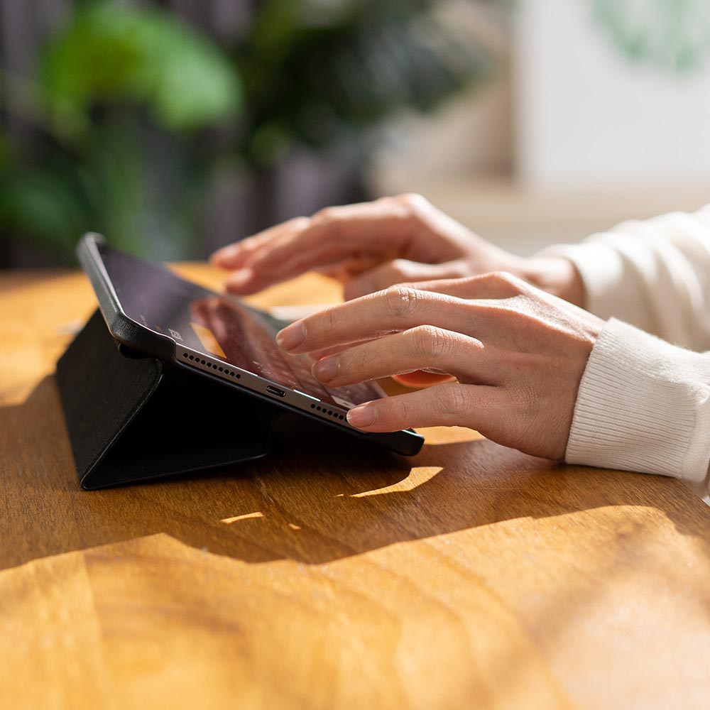 iPad mini Folio Leather Case – Raven Black