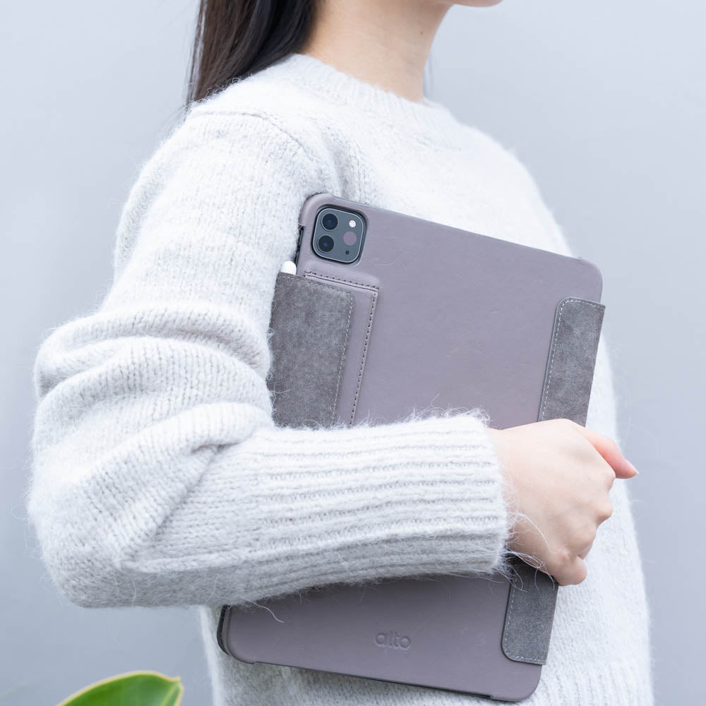 iPad Air 10.9″ / Air 11“ M2 / Pro 11″フォリオレザーケース - セメントグレー