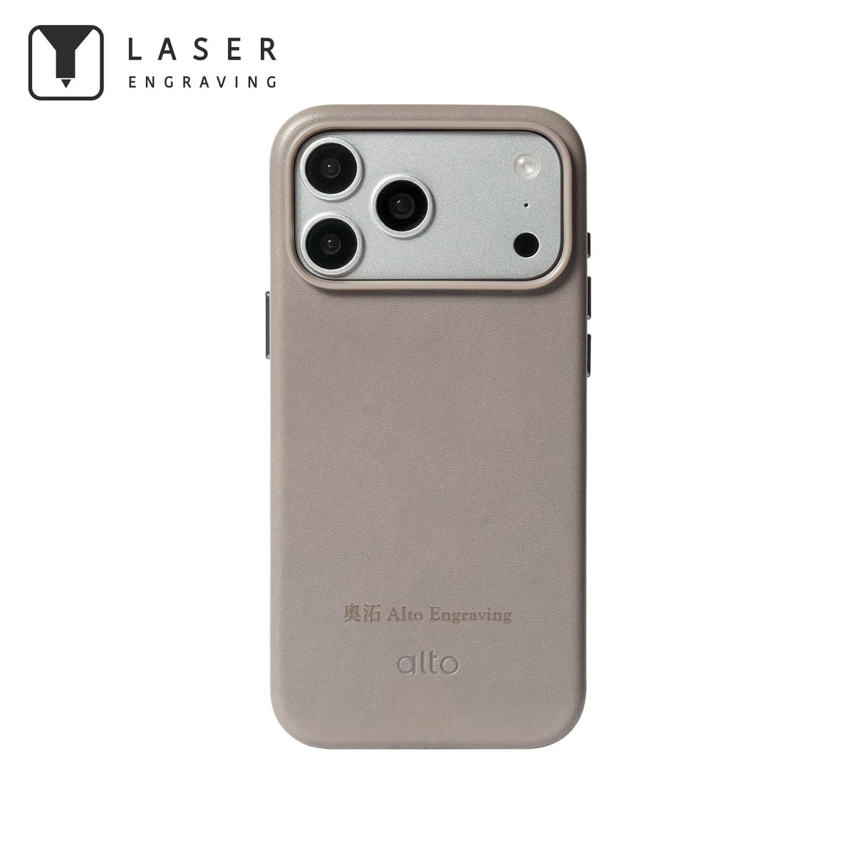 iPhone 18 Pro Max - Clop Magnetic Leather Case - Cement Gray