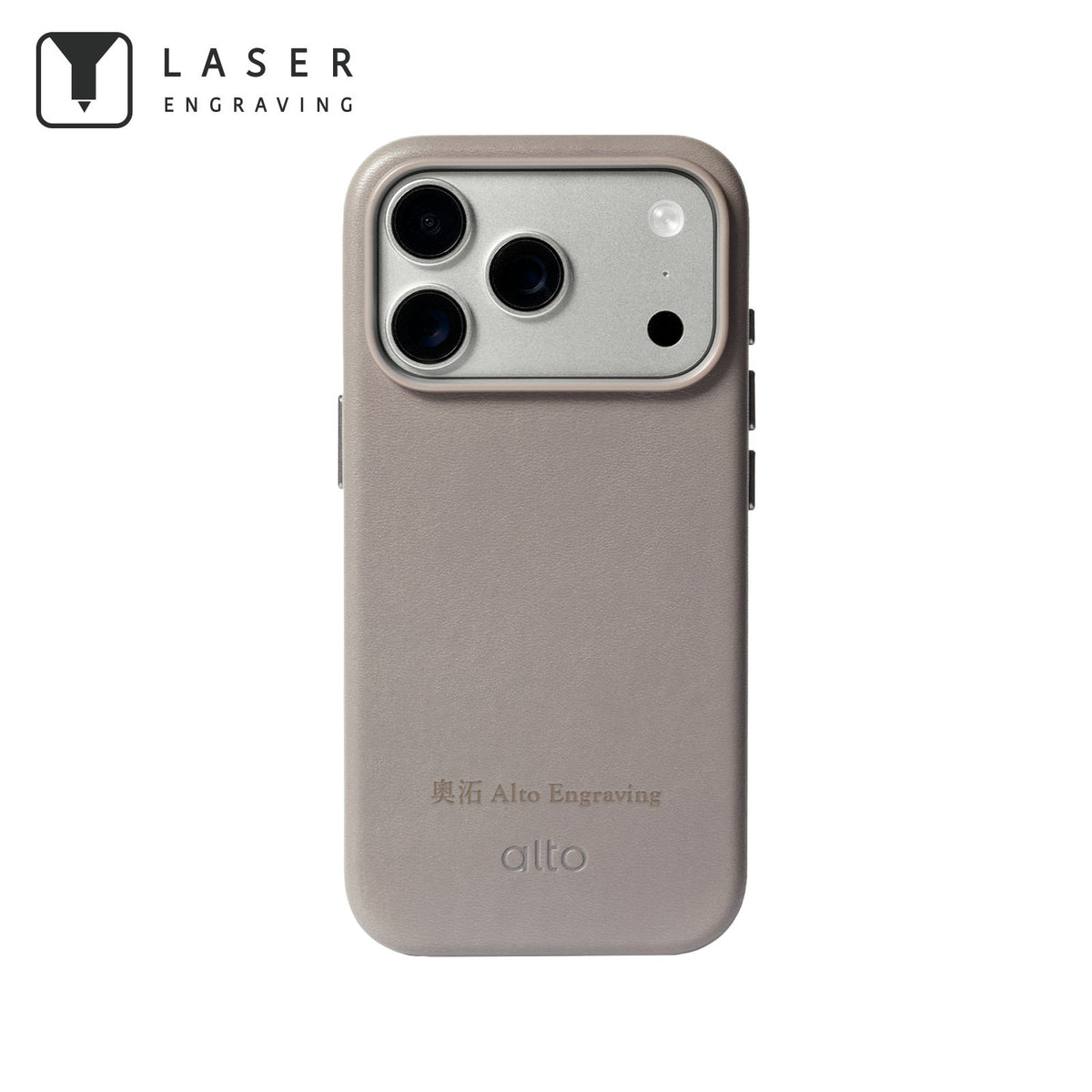 iPhone 18 Pro - Clop Magnetic Leather Case - Cement Gray