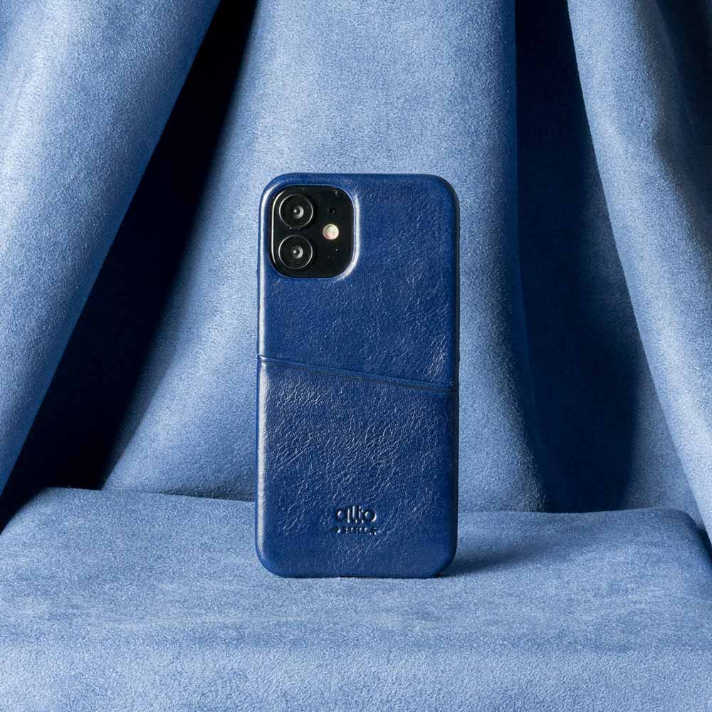 iPhone 12 mini Metro Leather Wallet Case - Navy Blue