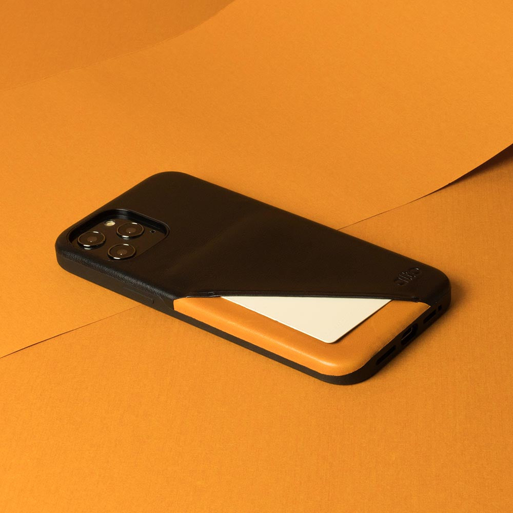 iPhone 12 Series Metro 360 Leather Wallet Case – Raven Black/Caramel Brown