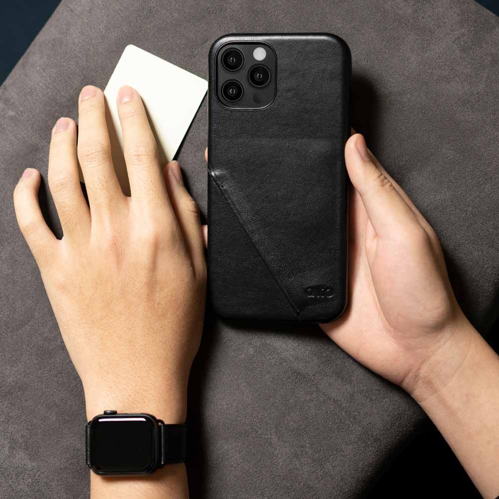 iPhone 12 Series Metro 360 Leather Wallet Case – Raven Black