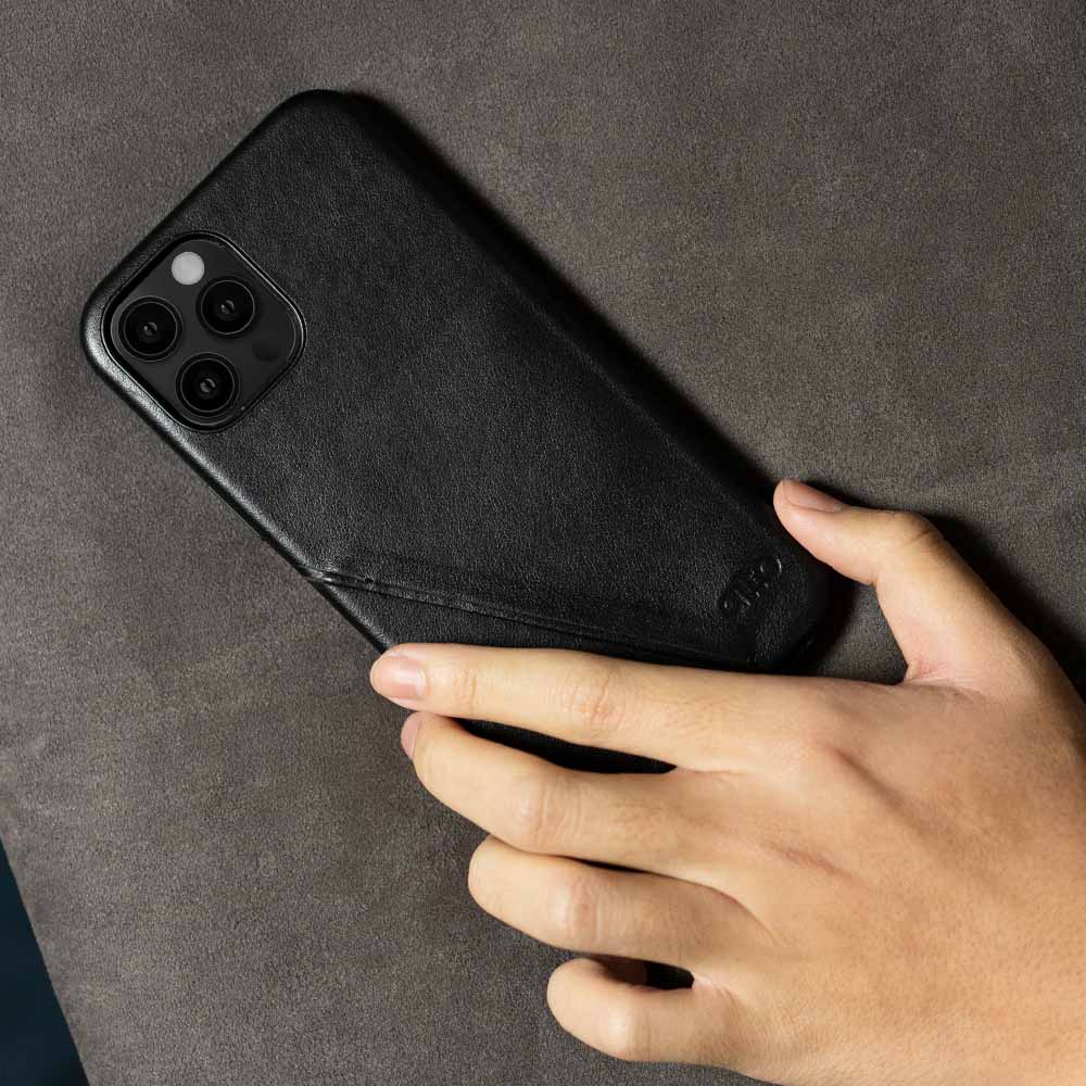 iPhone 12 Series Metro 360 Leather Wallet Case – Raven Black