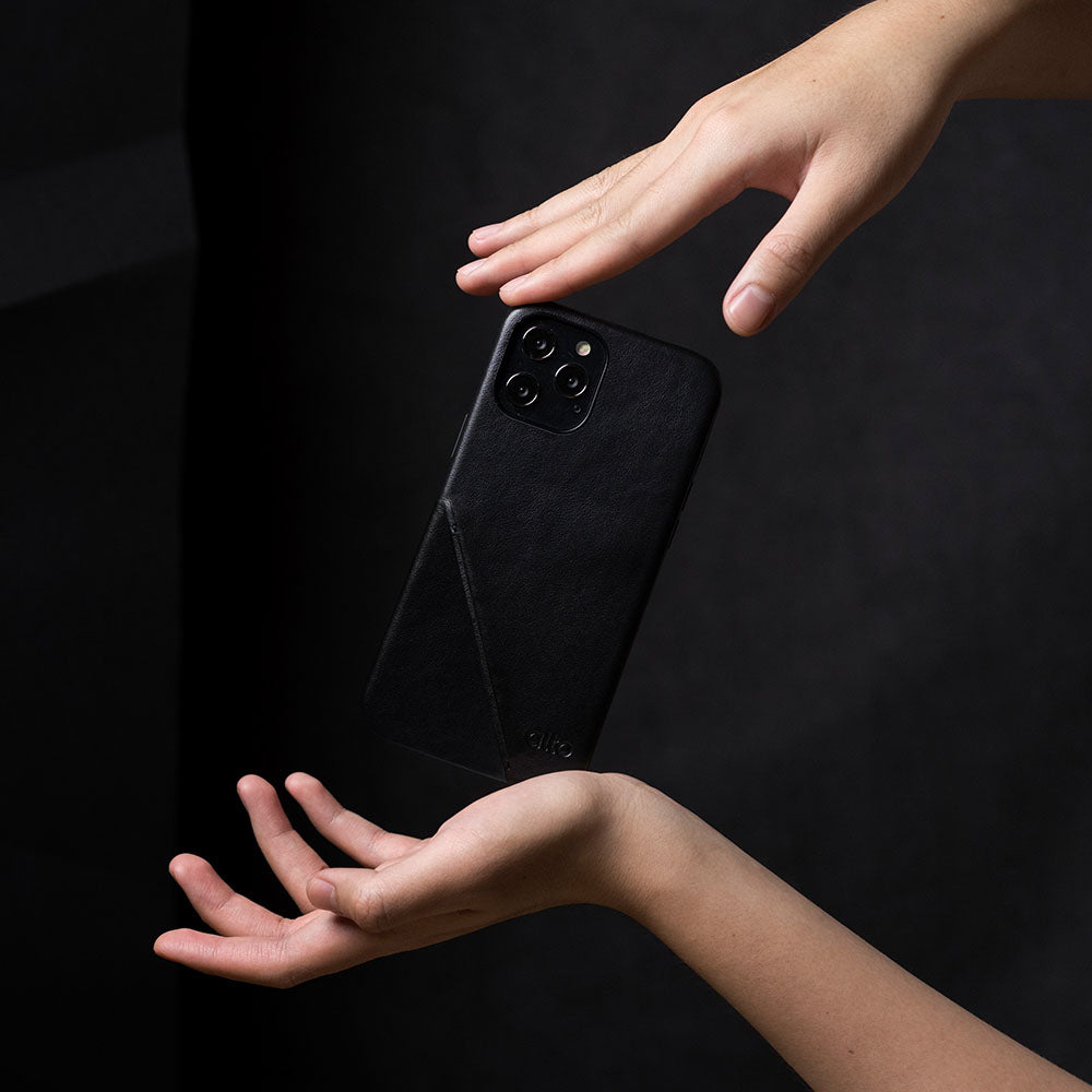 iPhone 12 Series Metro 360 Leather Wallet Case – Raven Black