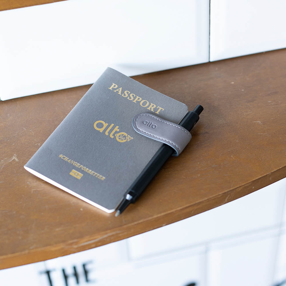 Magnetic Leather Clip – Cement Gray