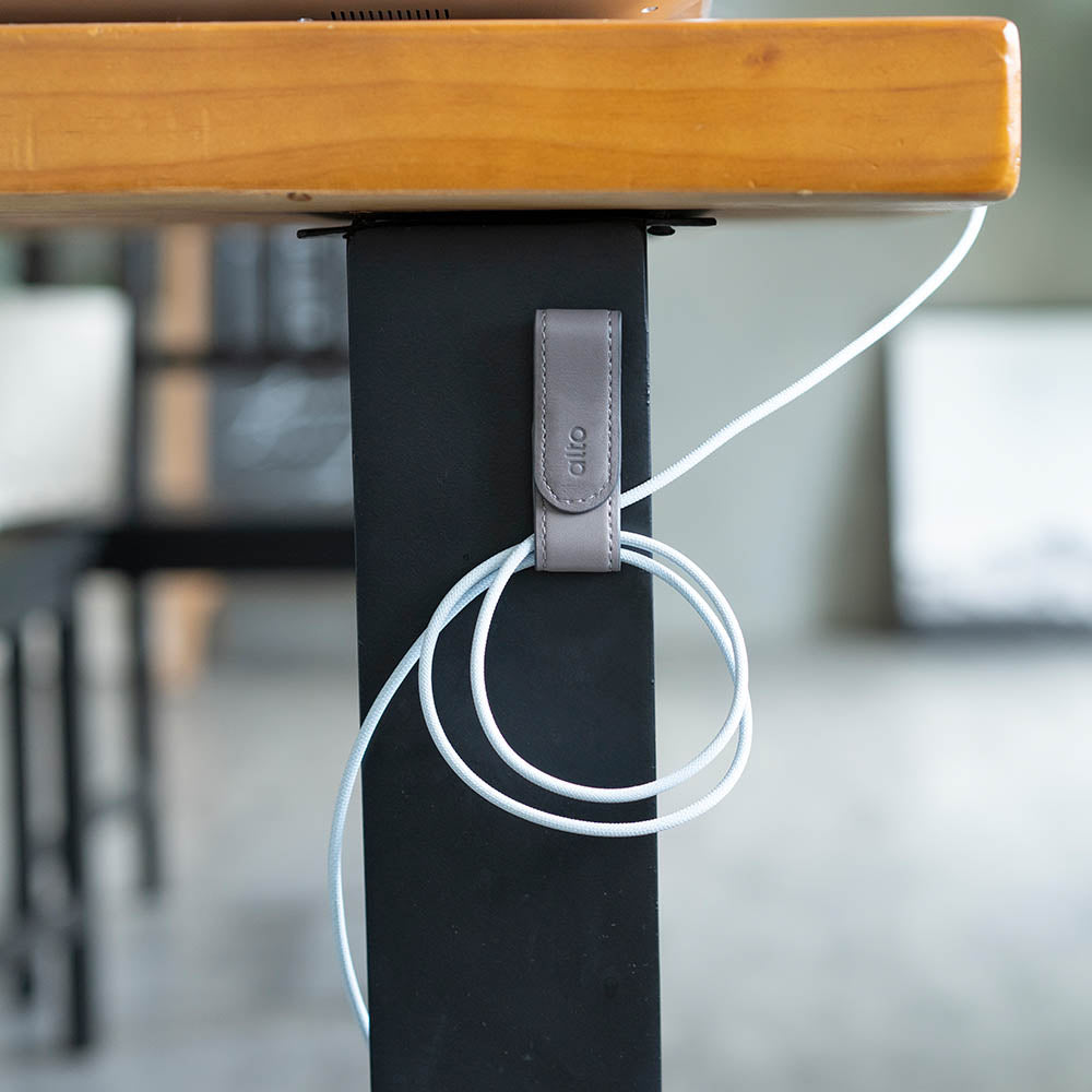Magnetic Leather Clip – Cement Gray