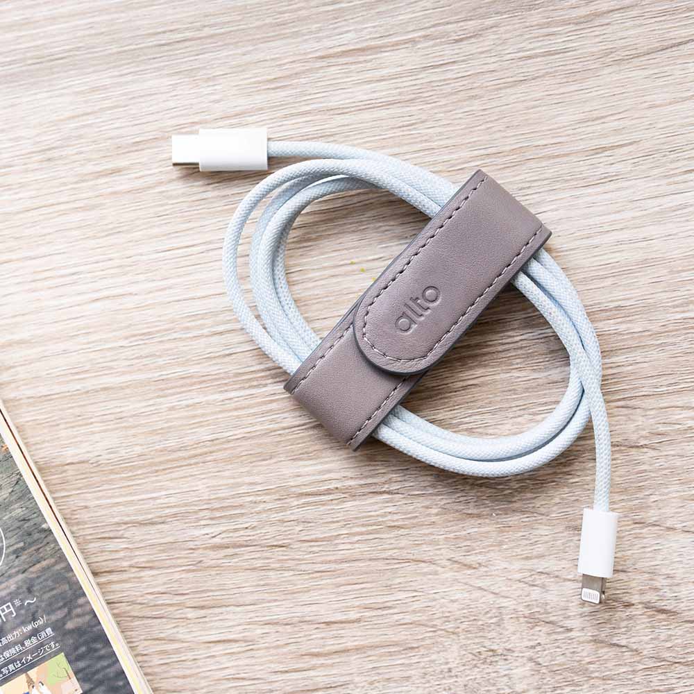 Magnetic Leather Clip – Cement Gray