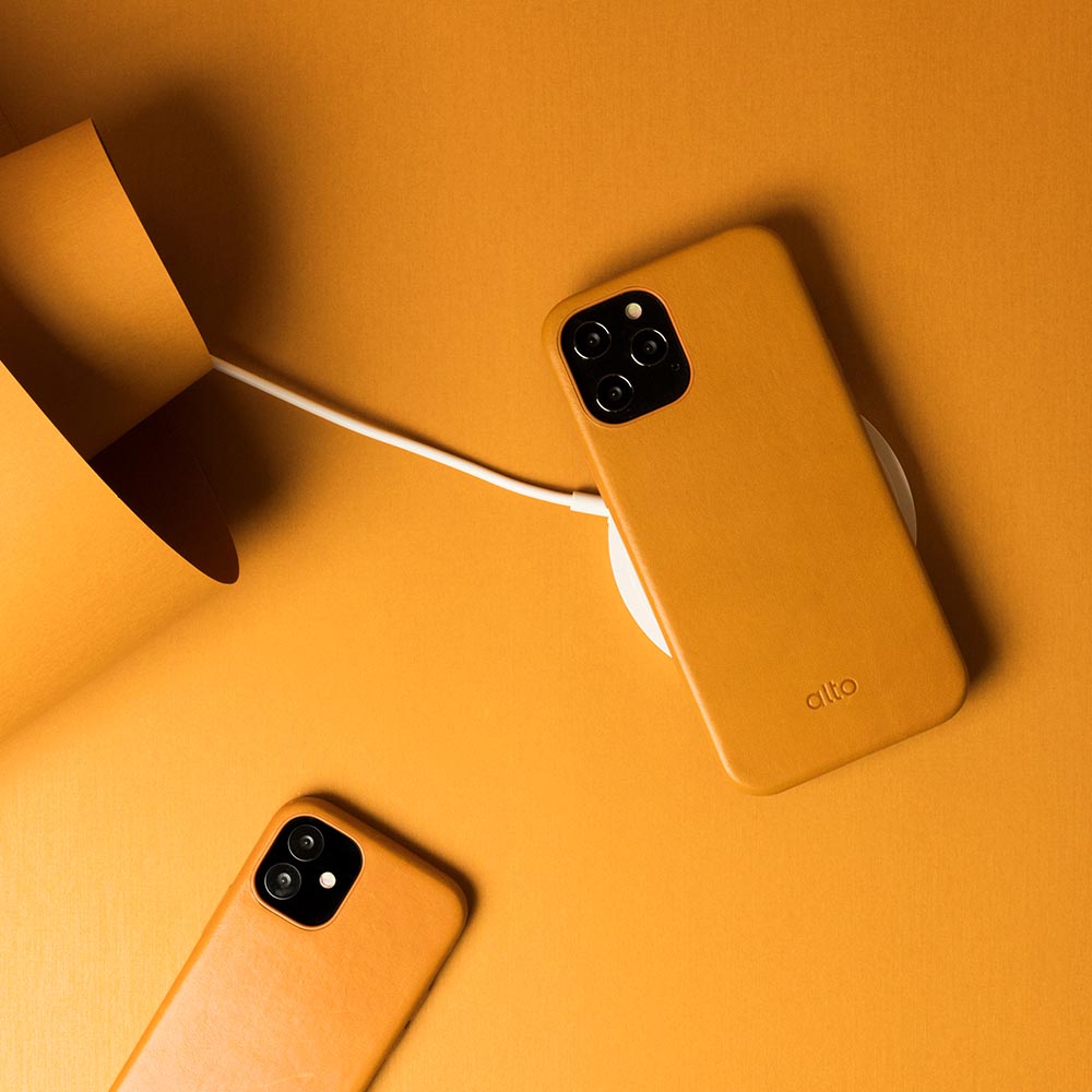 iPhone 12 Series Original 360 Drop Protective Leather Case - Caramel Brown