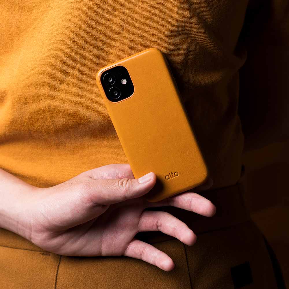 iPhone 12 Series Original 360 Drop Protective Leather Case - Caramel Brown